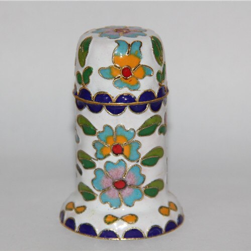 Kinesisk cloisonne tandpetare låda dekorativa ornament handgjorda foster koppar filigran emalj tandpetare fodral hantverk