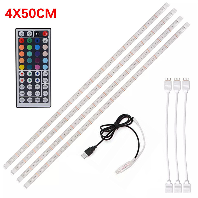 DC5V USB Cable LED strip light lamp SMD 5050 TV Background Lighting Kit Desktop Background Lamp for TV Computer Display Screen: White 4x50 / Waterproof