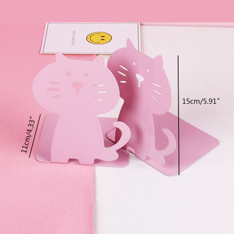 1 Pair Cartoon Animal Bookends Book Stand Support Desktop Office Magazine Organizer Rack Shelf Holder