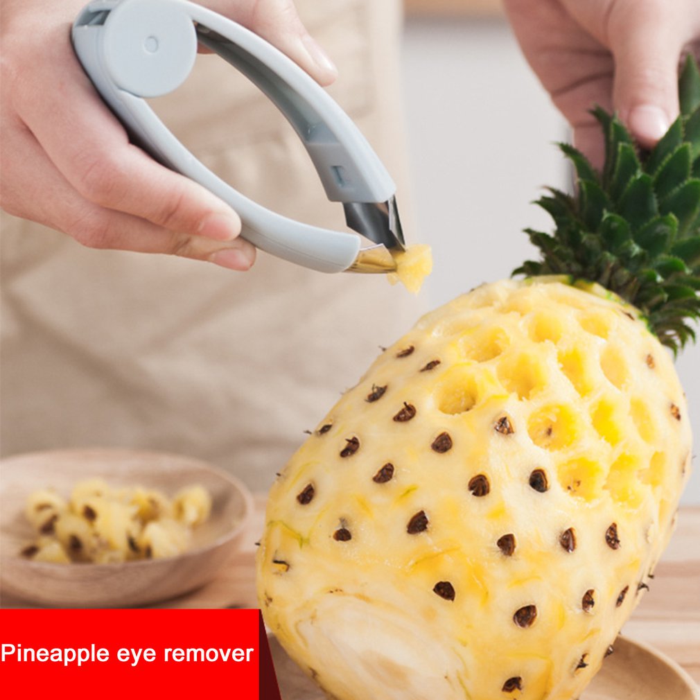 Pinzas de piña de 12x4,6 cm, pinzas para pelar, cuchillo de fruta, punzón de núcleo, pinzas para excavación ocular para fresa, tomate, piña, novedad