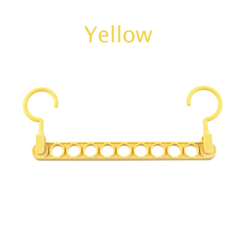 Cintre magique multifonction pliant à 9 trous, cintre rotatif pour vêtements, garde-robe, séchage de vêtements, organisateur de maison: Yellow