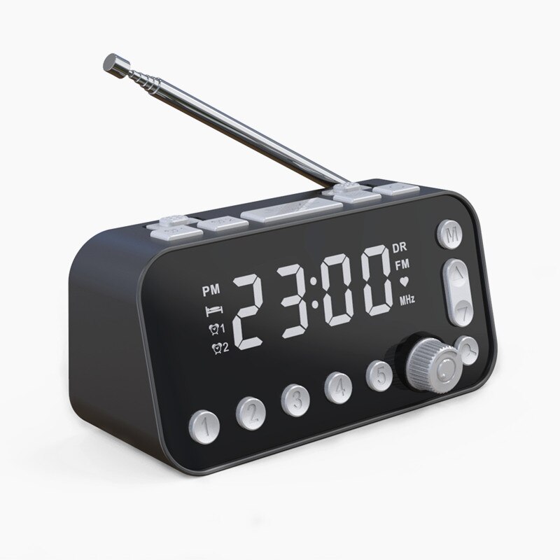 Dab/Fm Wekker Radio, Groot Scherm, Dual Wekkers, dual Usb Mobiele Telefoon Opladen Gaten, Verstelbare Display Helderheid: Black