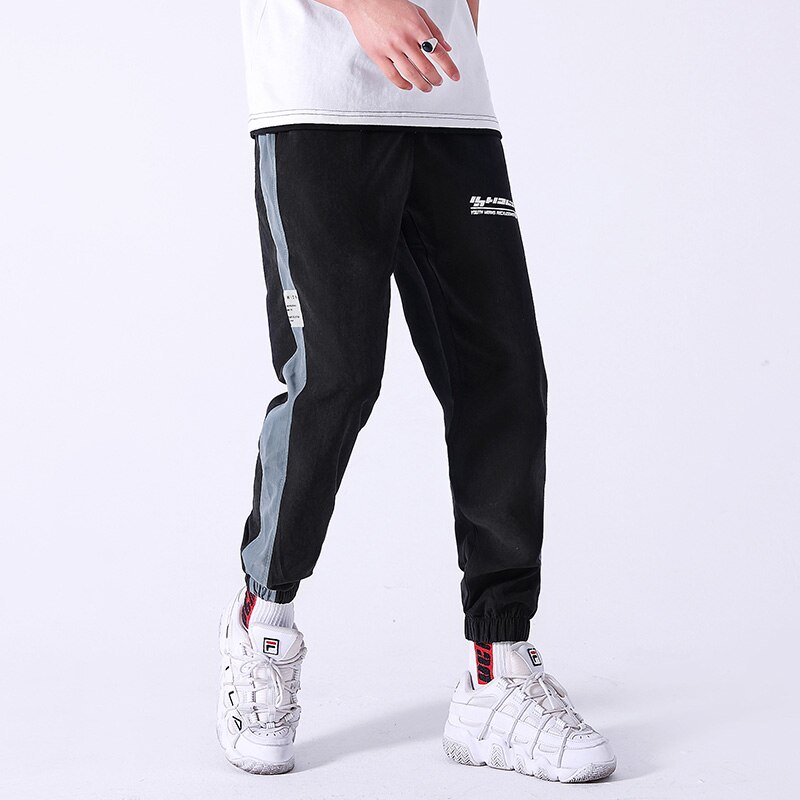 Joggingbukser mænd jogger sport fitness bukser mænd fritidsbukser streetwear træning hip hop bukser sportstøj bukser herretøj: L / Sort