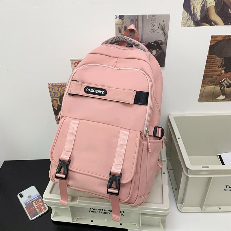 Schwarzer unisex-rucksack aus wasserdichtem nylon mit großem fassungsvermögen #39 ideal als reiserucksack für damen, laptoptasche für #39 oder schulrucksack für #39 .: Rosa