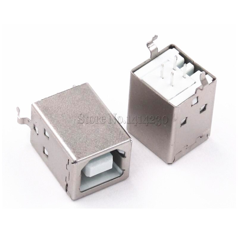 10Pcs Vierkante Usb B Soort Vrouwelijke Socket Connector 180 Graden Voor Printer Data Interface