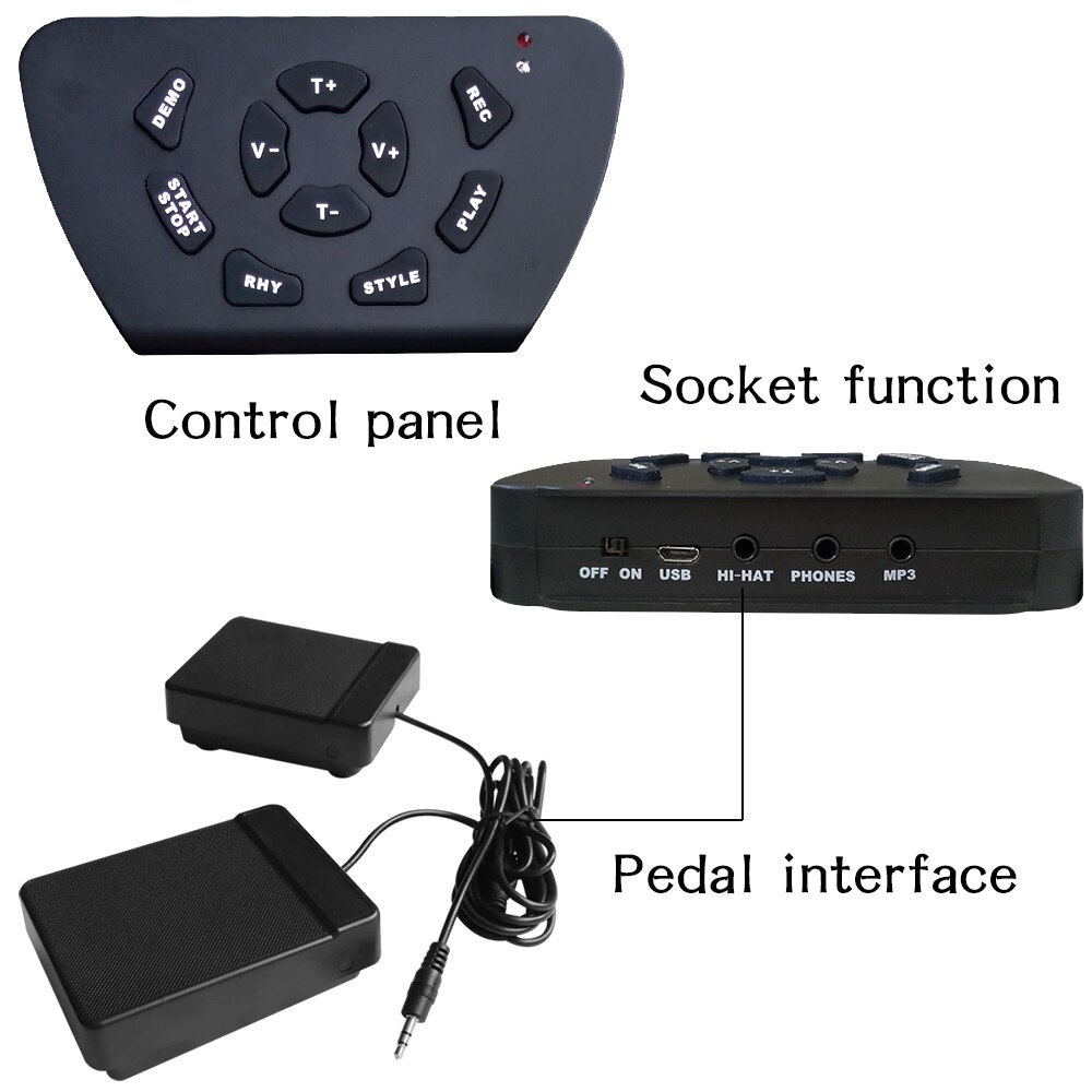 Portable Electronics Drum Set Roll Up Kit 9 Silicone Pads USB Powered with Foot Pedals Drumsticks Cable