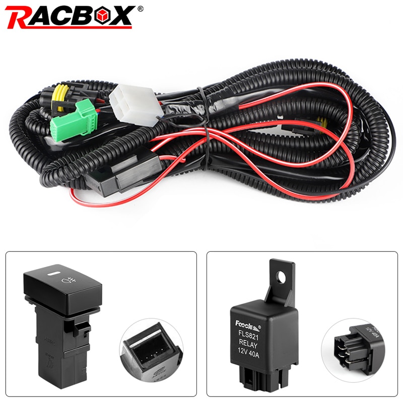 Headlight Fog Light Wire Harness H11 Sockets Kit Relay Module Box Wiring Adapters 12V DC Wires Connector Switch For Toyota