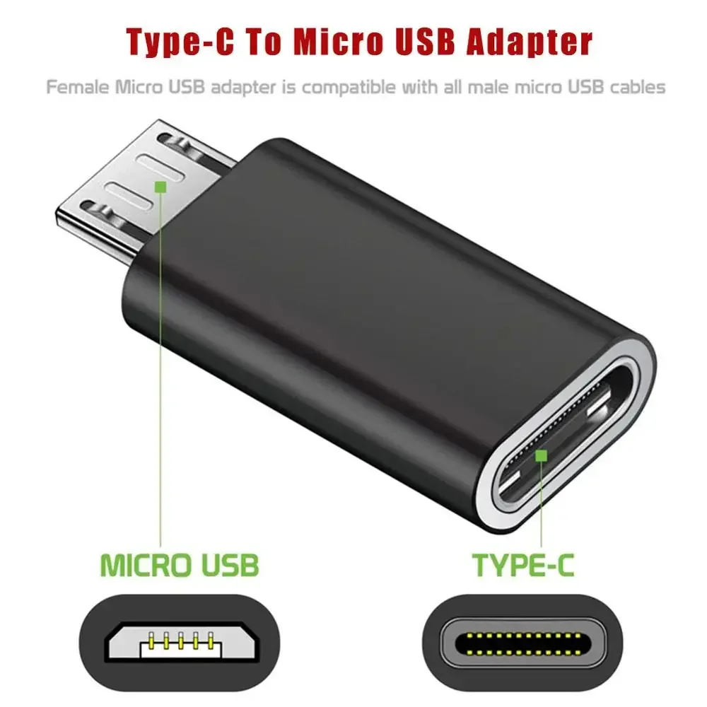 Typ-C-Adapter, USB-C auf Micro-USB-Kabel, Legierung, Micro-USB-Stecker auf Typ-C-Buchse, Adapter, Konverter-Anschluss für Telefon, Tablet