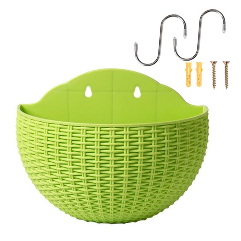 Europese Stijl Imitatie Rotan Muur Opknoping Half Ronde Bloempot Planter Halfronde Muur Bloempot Balkon Huishouden Outdoor: 8 L