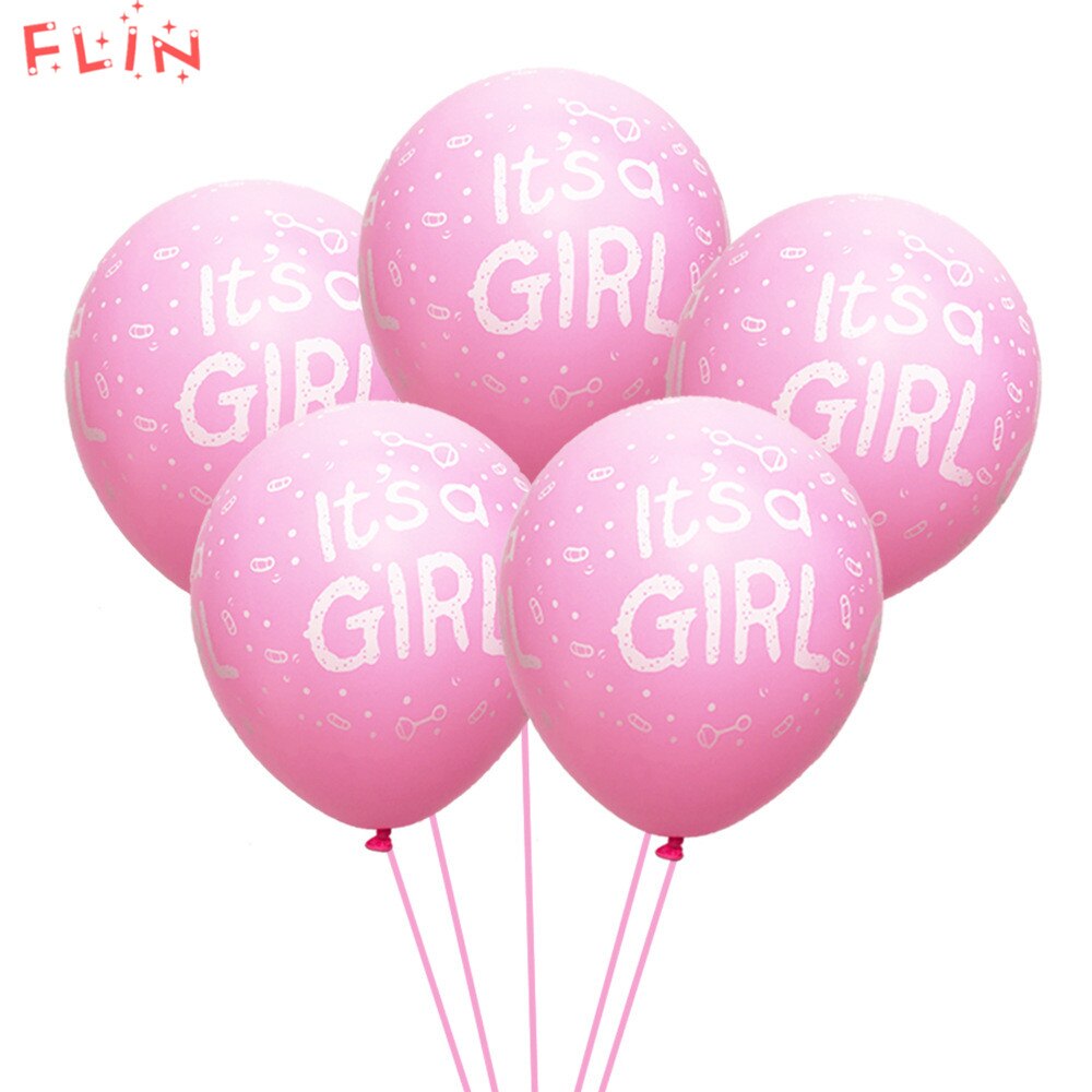 10 stk det er en dreng det er en pige trykt oppustelige balloner fødselsdag begivenhed fest dekoration baby shower køn afslører globos: 10 stk lyserød pige
