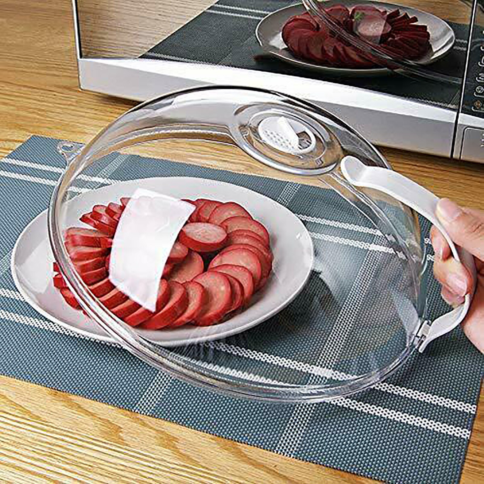 Plastic Pan Lid Food Cover Microwave Oven Dish Plate PP Cover Transparent Anti-Splash Silicone Caps Pot Cover Cookware Lid