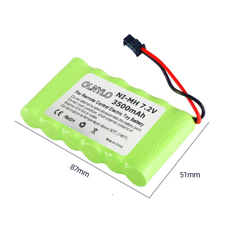 3.6V/4.8V/6V/7.2V/8.4V/9.6V 3500mah NI-MH AA 3000mah Rechargeable Battery Pack For Remote Control Toys Electric Car Volt SM Plug: 7.2V  SM Plug