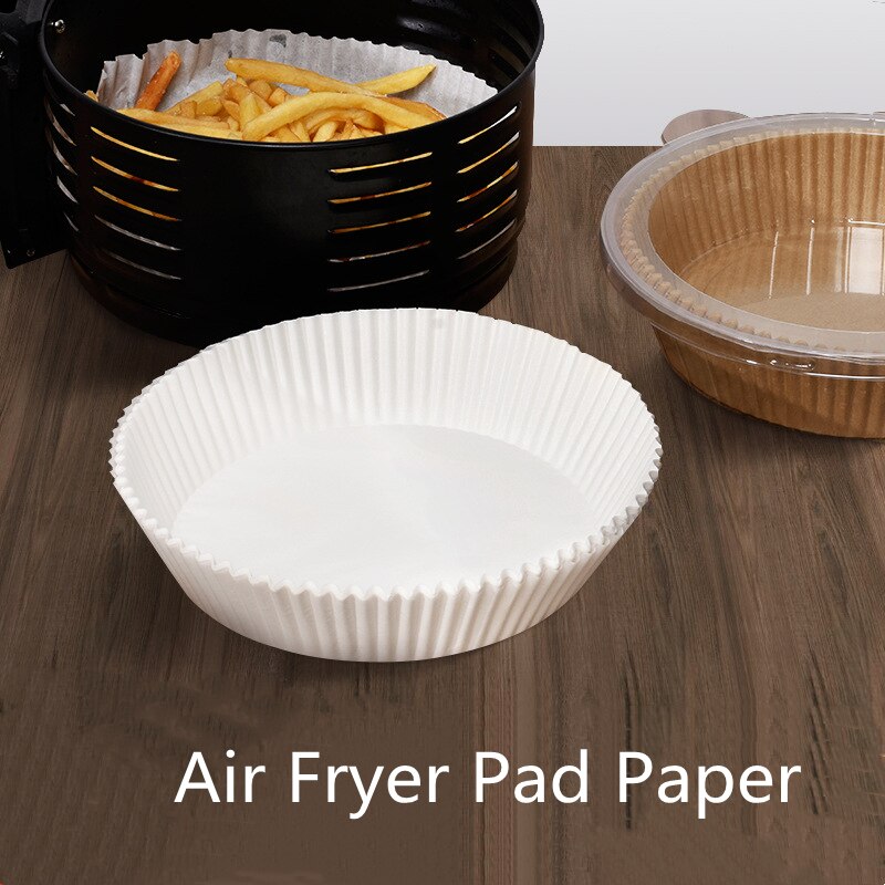 30/ 50 stücke Air Friteuse Einweg Papier Liner Nicht-Stick Matte Dampfer Runde Papier Backen Matten Küche AirFryer backen Zubehör