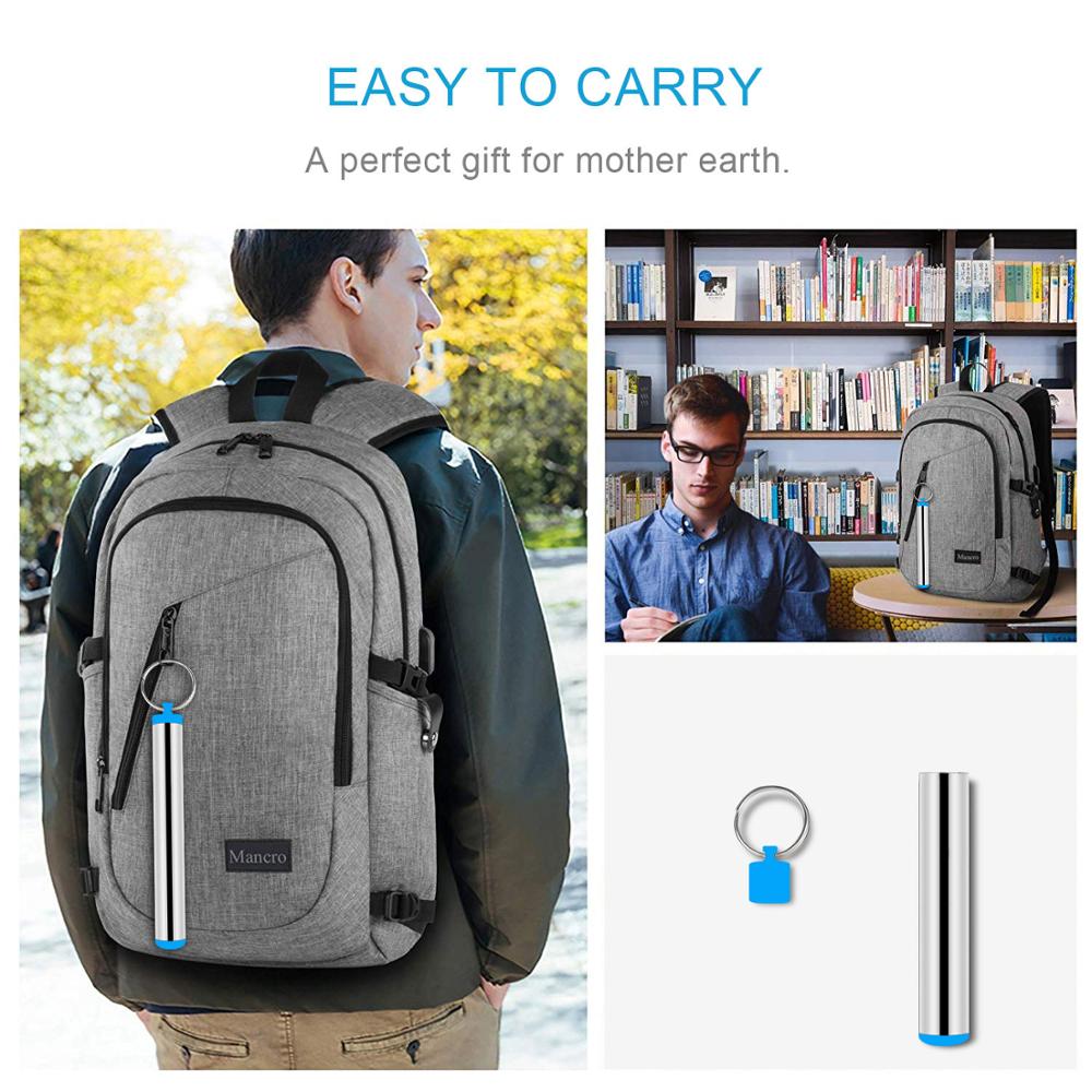 304 Food Grade Stainless Steel Packing with Keyring for Straws Easy Carrying