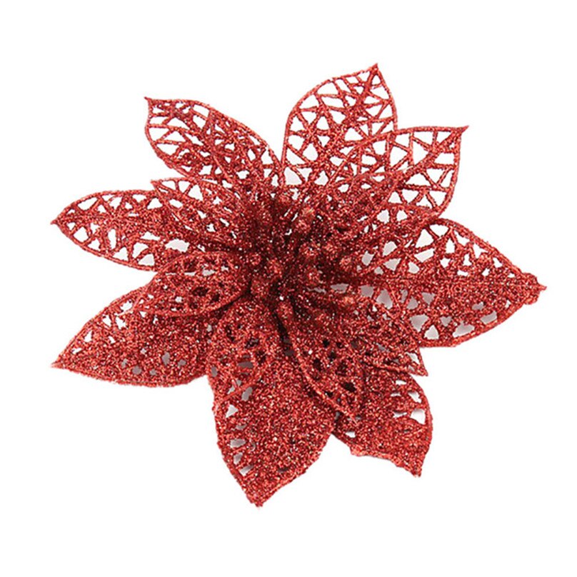 Bloemen Kerstboom Ornamenten Simulatie Bloem Xmas Ornament Bloemen Kerst decoraties voor huis & 4s23: Rood