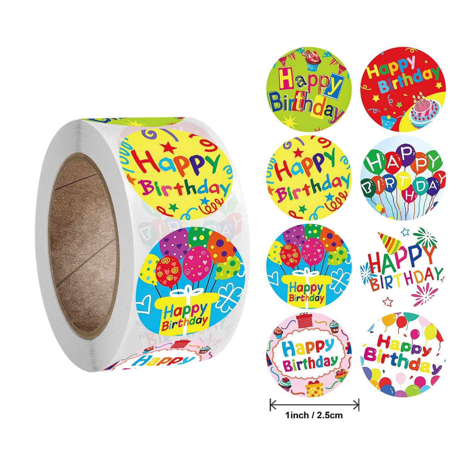 Hand Made Stickers for Cake Cookie Candy Chocolate Snack Bakery Wrapping 500pcs Party Supplies Happy Birthday Stickers for Kids: C