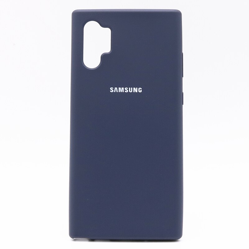 Samsung-funda Original con acabado de silicona, carcasa protectora trasera para Galaxy Note 10 Plus, Note 10 Pro: Galaxy Note 10 Plus / Dark blue