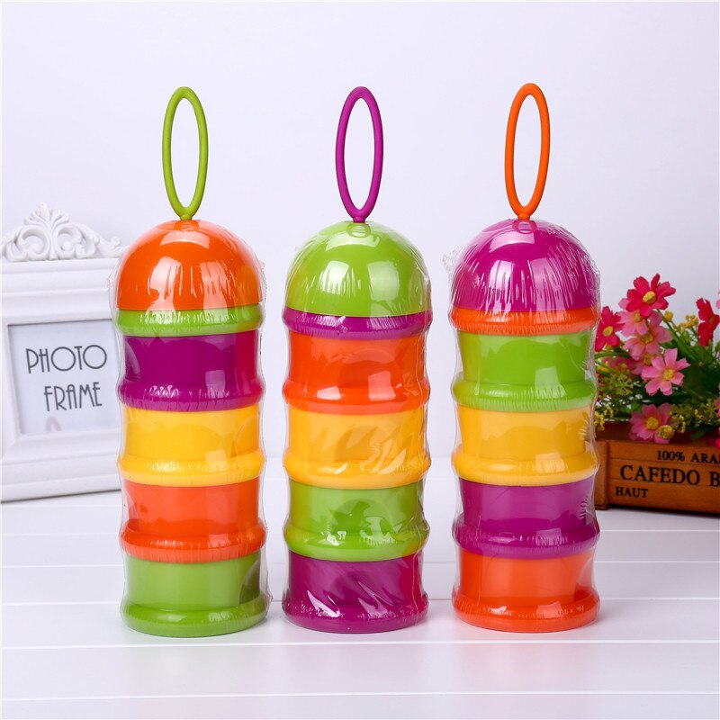 Baby Food Storage Box Portable Baby Infant Feeding Milk Powder & Food Snack Container 4 Cells Grids Food Container Box