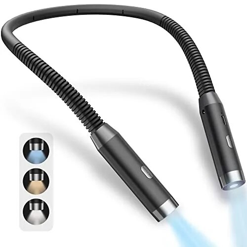 Hals-Leselampe, Buchlichter, Lesen Ich bin Bett, biegsam, langlebig, tragbar, über USB wiederaufladbar, Neuheit, flexibel LED-Buchbeleuchtung: Blau