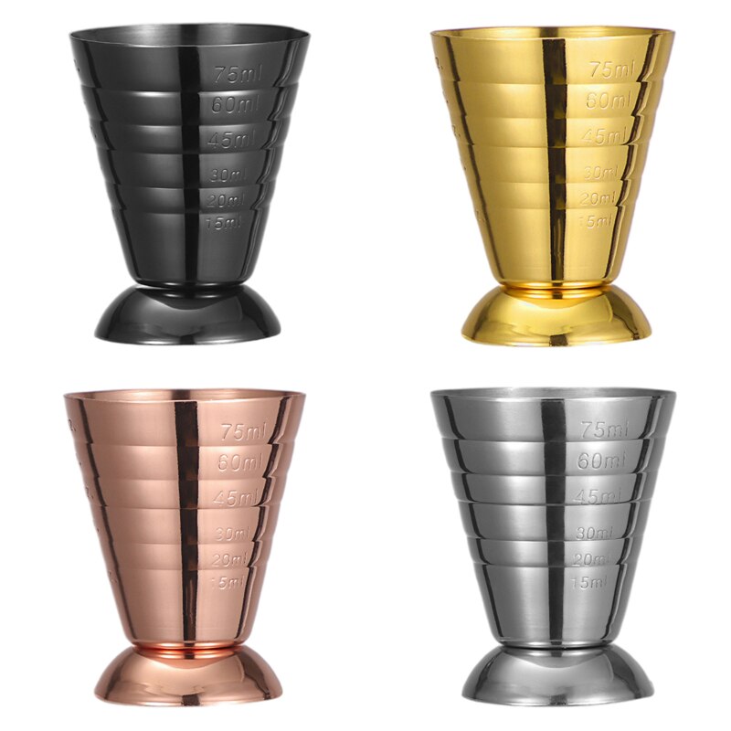 75ml Stainless Steel Graduated Measuring Cup Home Drinking Glass Bar Cocktail Measuring Cup Home Kitchen Gadget Accessories