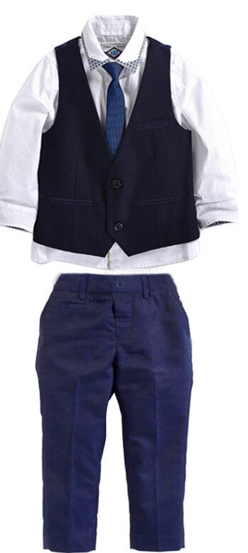 3 stk sæt efterår børns fritidstøj sæt baby dreng tøj vest gentleman suit til bryllupper formelle tøjdragter
