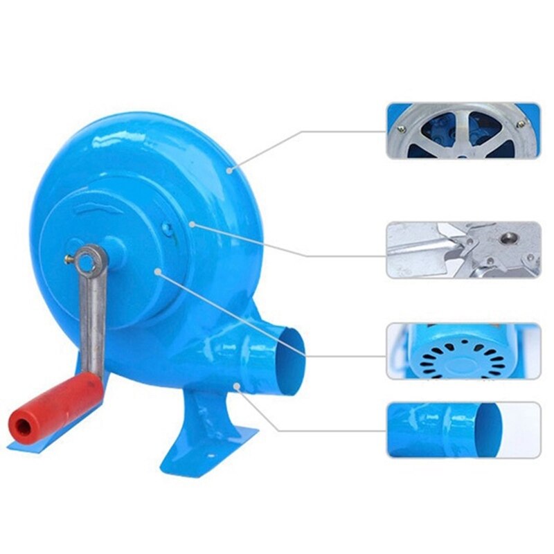 120W Grill Eisen Getriebe Hand Gebläse Hand Gebläse Manuelle Brennen Gebläse mais Fan
