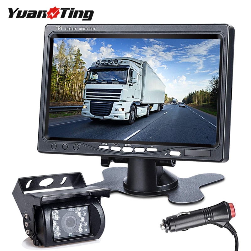 Yuanting 7 Inch Screen Monitor En Voertuig Backup Ir Nachtzicht Reverse Achteruitrijcamera Systeem Met 4 Pin 10M Kabel Voor Vrachtwagen