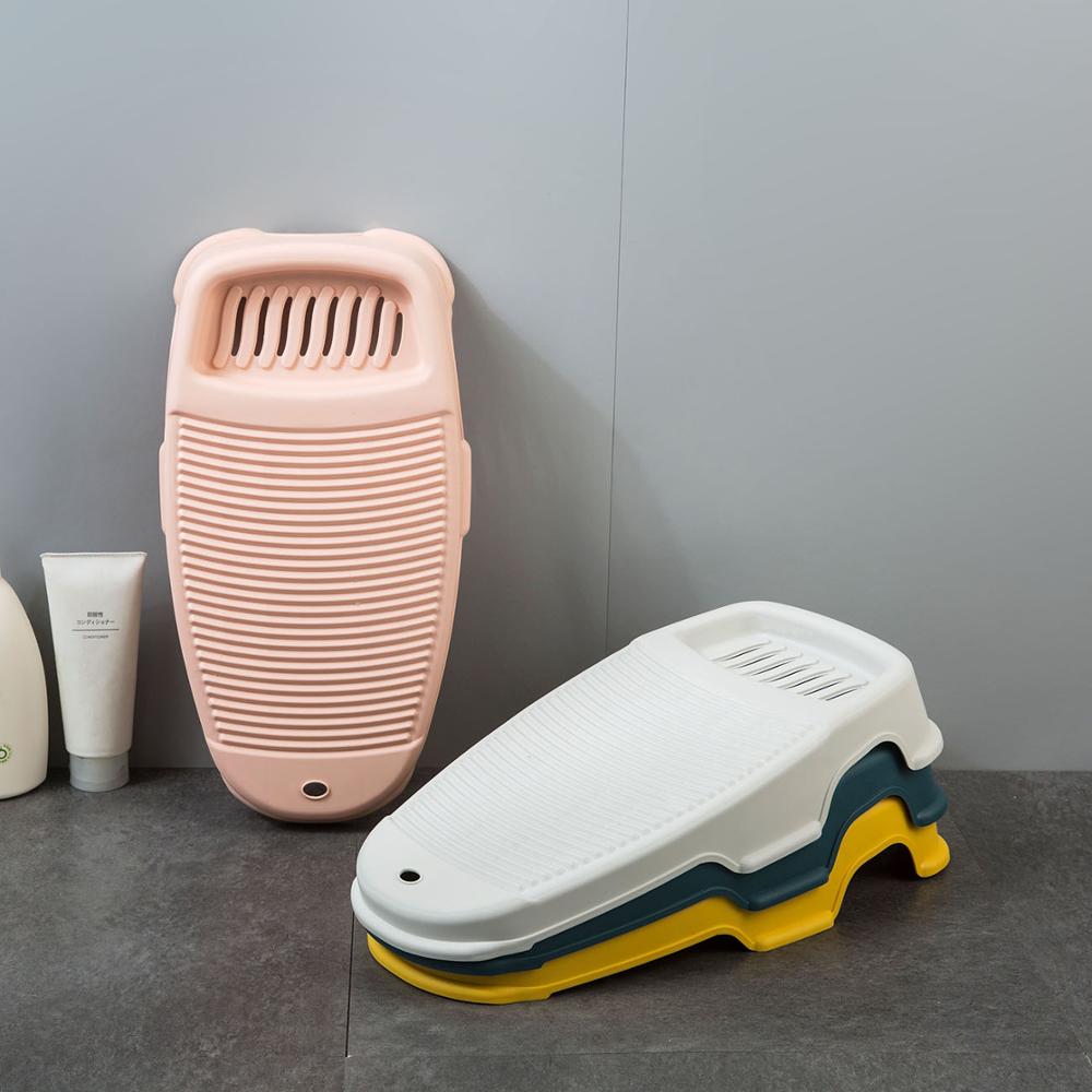 Plastic Non-slip Washboard With Soap Box Dormitory Thickened Laundry Washboard Household Washing Board