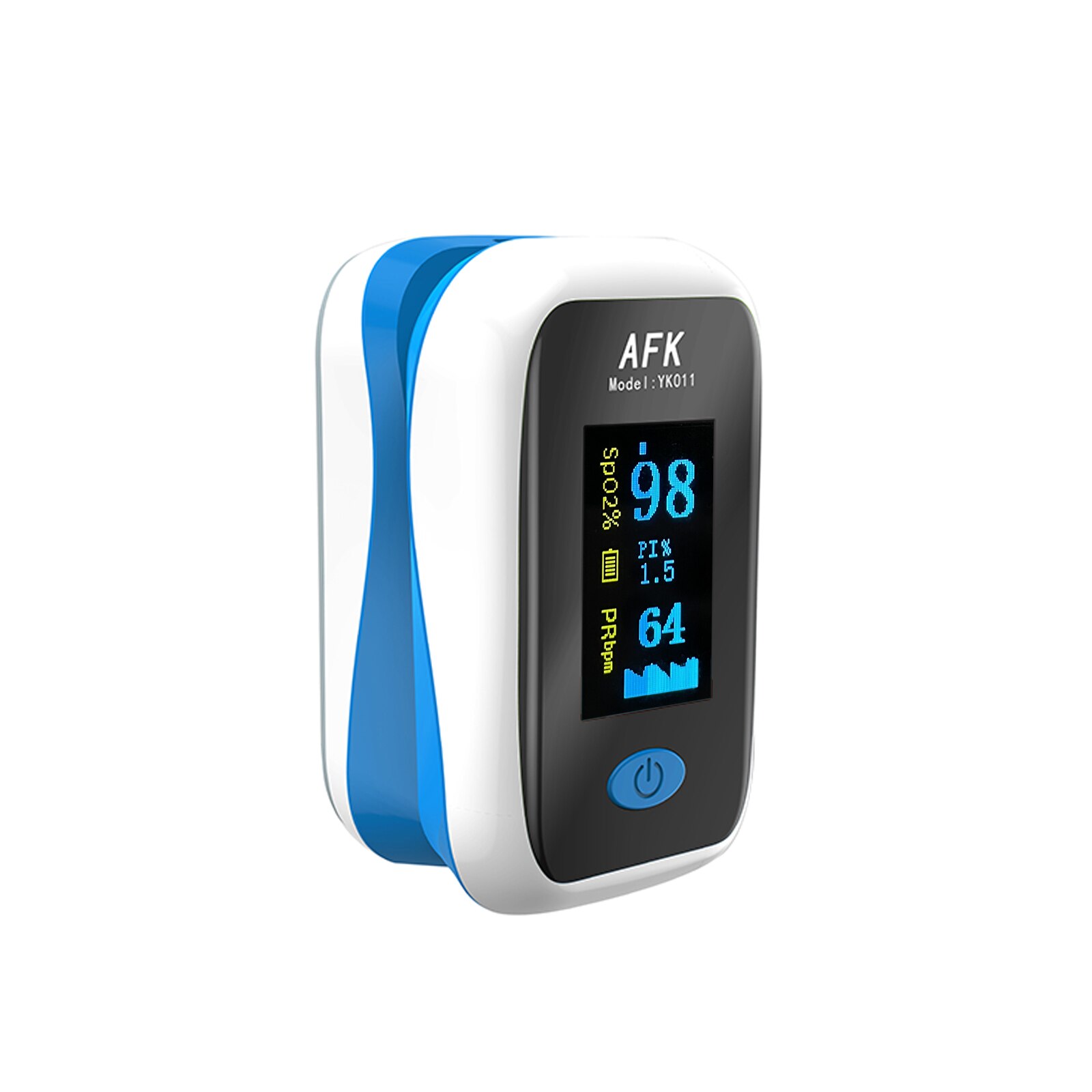 Wrist Blood Pressure Meter Tonometer + Finger Pulse Oximeter Blood Oxygen Saturation &amp; Pulse Rate Monitor + Digital Thermometer: Oximeter blue