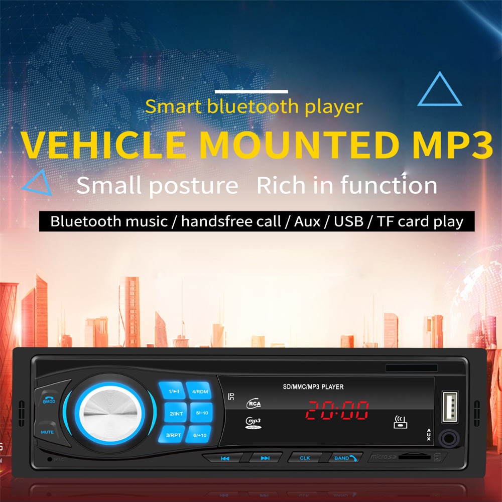 Bluetooth Autoradio 12V Car Stereo Radio FM Aux-IN Input Receiver SD USB In-dash 1 Din Car MP3 Multimedia Player