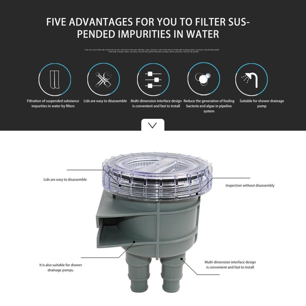 Marine Engine Seawater Filter Drain Pump Sea Water Filter Piping System Boat Intake Multi-interface Durable Sea Water Filter
