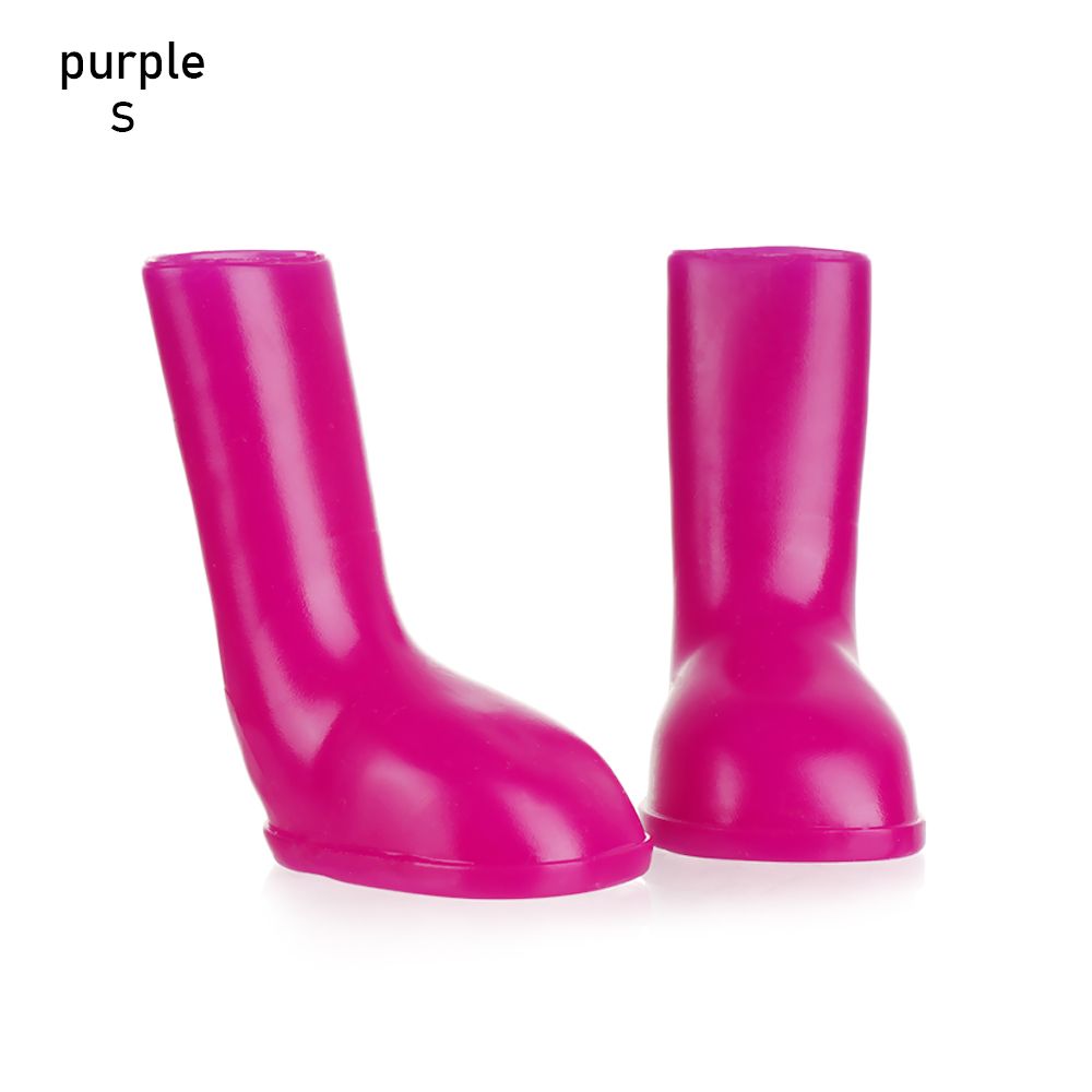 Duurzaam Dierbenodigdheden Hoge Stretchy Puppy Schoenen Waterdichte Laarzen Hond Huisdier Regen Schoenen Beschermende Regen Laarzen Hond Schoenen: purple / S