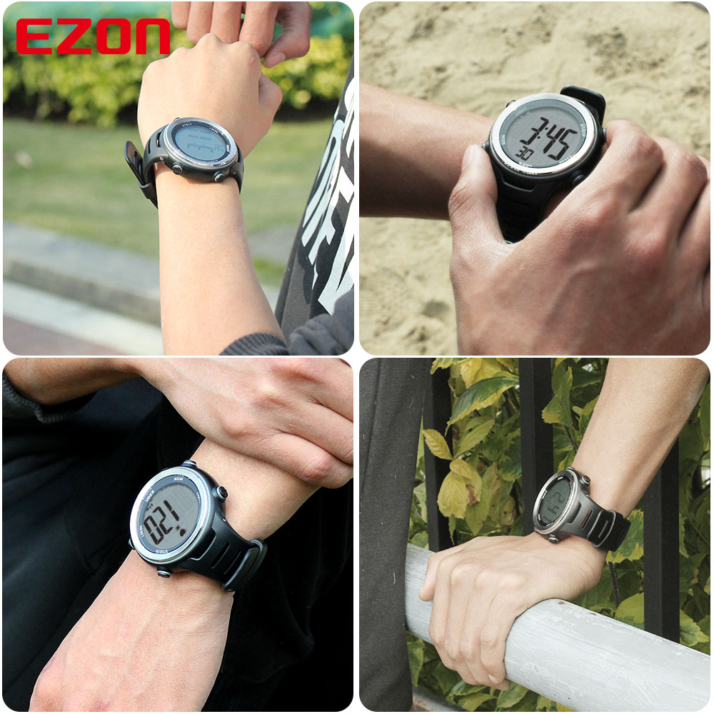 EZON T007 Heart Rate Monitor Digital Watch Alarm Stopwatch Men Women Lovers Outdoor Running Sports Watches with Chest Strap