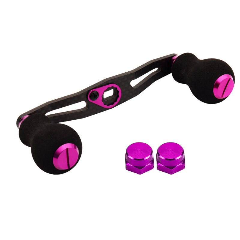 Jitai 8*5/7*4Mm Gat Carbon Visserij-reel Handvat Voor Baitcasting/Spinning Wielen Zwart Eva knoppen Vissen Accessoires Rocker: PURPLE / 8X5MM