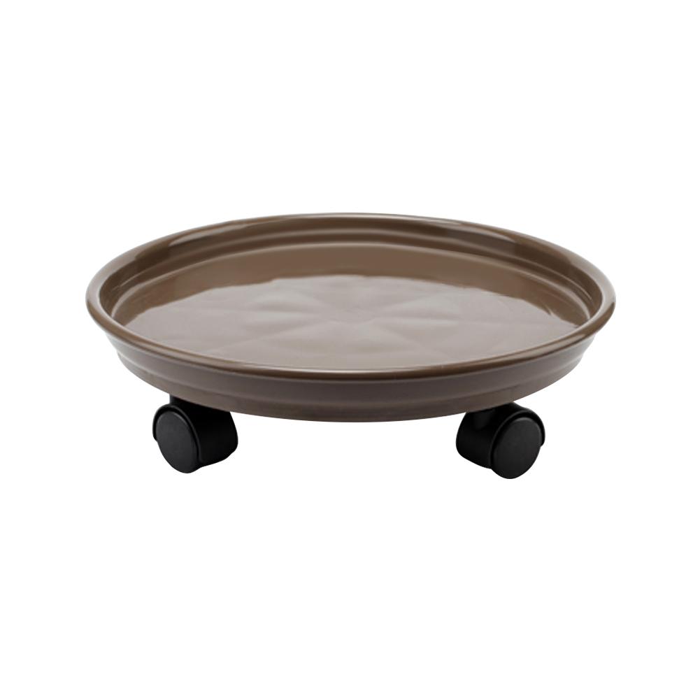 Afneembare plantenpallet universele wielen ronde kunststof bak zware bloempotrek, plantenpotpallet rolwiel, zwart: 01