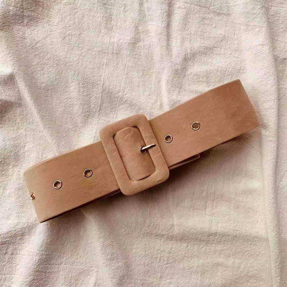 Cinturones de gamuza AWAYTR para mujer, Otoño Invierno, cinturones para abrigo de Color fuerte, estilo salvaje, cintura, Pin, hebilla envuelta, cinturones de franela Vintage: khaki