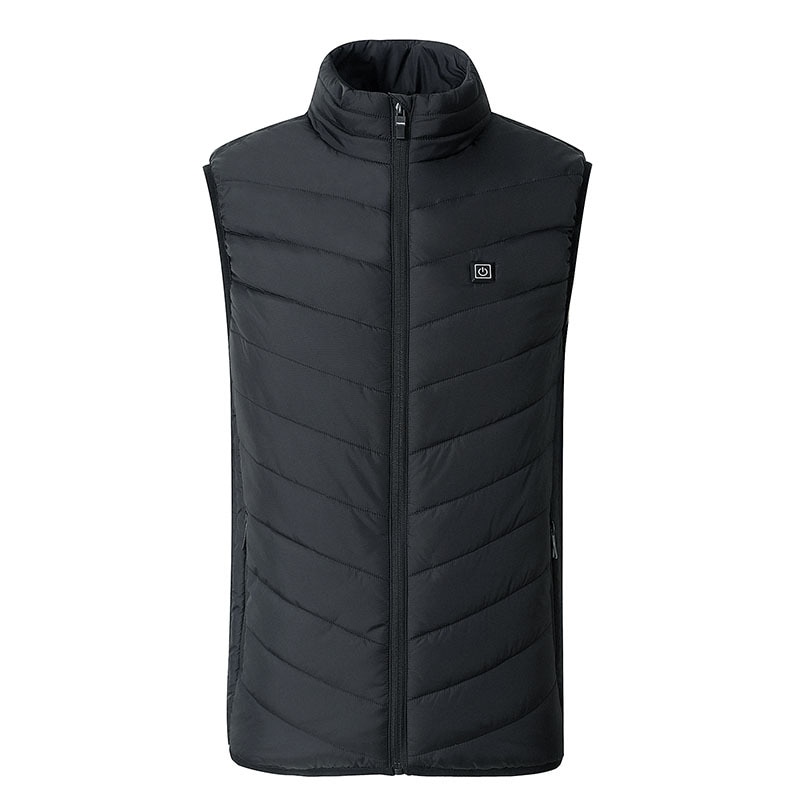 Winter Smart zelfopwarming Vest Katoen gevoerde Kleding Effen Kleur Mouwloos Vest mannen USB Opladen Plus Fluwelen jas heren