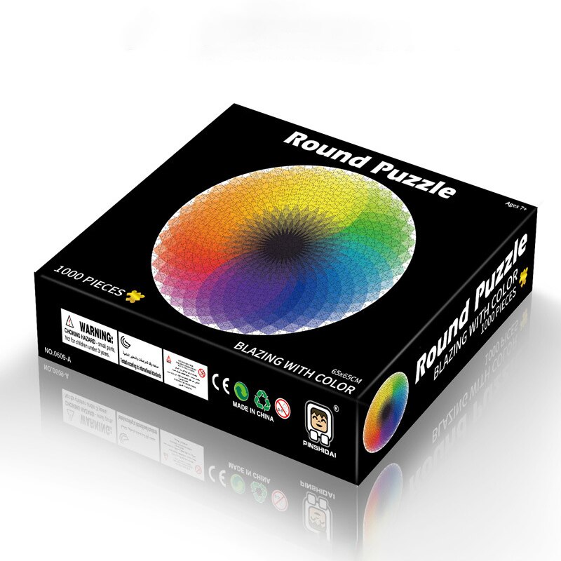Puzzels 1000 Stuks Ronde Legpuzzels Regenboog Aarde Maan Palet Intellectuele Spel Voor Volwassenen En Kinderen Puzzel: rainbow