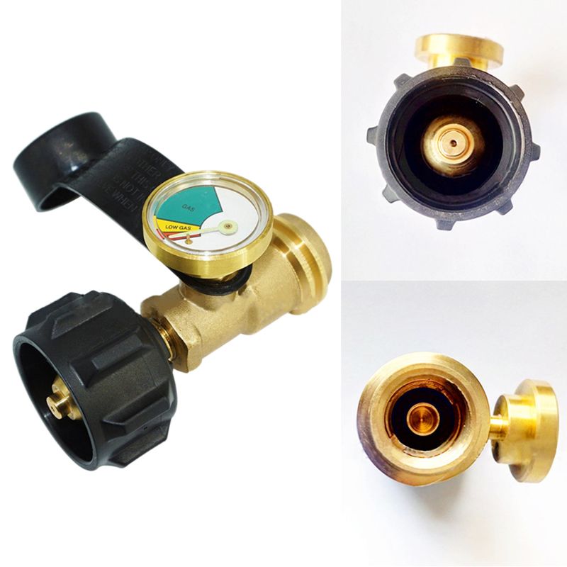Universal bbq gas propan tryckmässingsmätare tank rv tryckmätare nivåindikator adapter läckagedetektor gasmätning