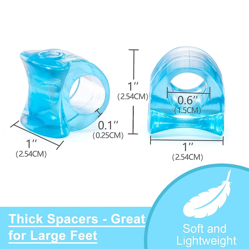 1 Paar Blue Zachte Siliconen Gel Teen Separator Hallux Valgus Bunion Spacers Thumb Corrector Foot Care Tool