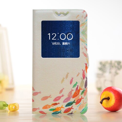 QIJUN Cover capa Voor LG G3S G3Beat G3 Mini g3mini D724 D725 Geschilderd Cartoon Magnetische Flip Window PU Lederen Telefoon bag Cover: Shoal of fish