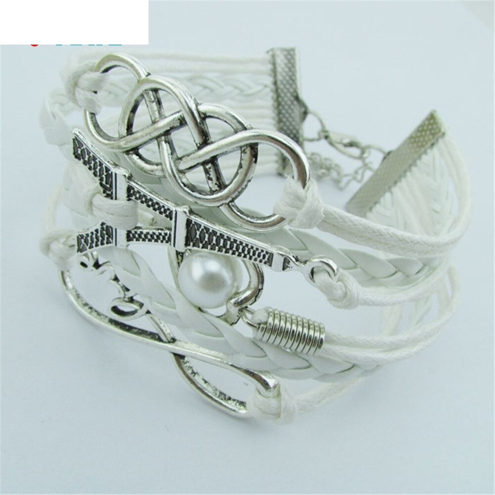 OTOKY 1pc Infinity LOVE Heart Eiffel Tower Friendship Leather Charm Bracelet For Mar28