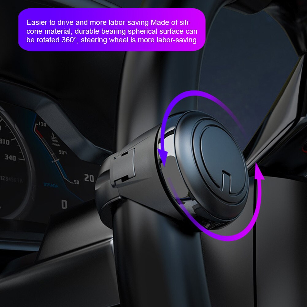 Power handle booster 360 graders rotation hjælper hånd kontrol rat kugleformet metalleje universal fit spinner knob