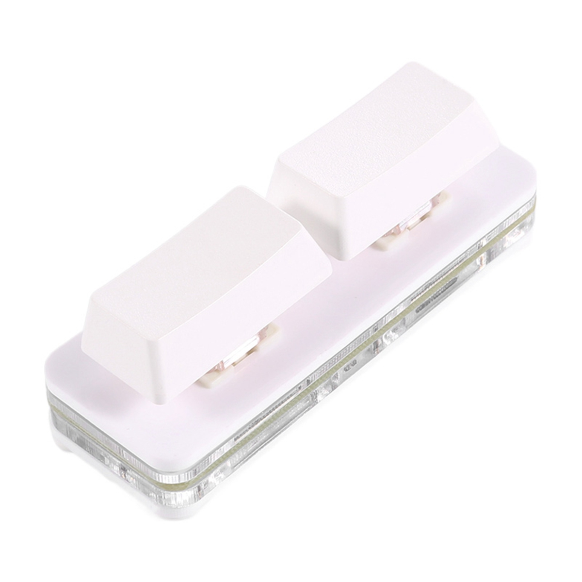 2 klawiszowa niestandardowa klawiatura skrótów z USB wymienialna na gorąco mechaniczna wałek przewodowy do wejścia w przestrzeń niestandardowa klawiatura wycinana z ekranu, biała