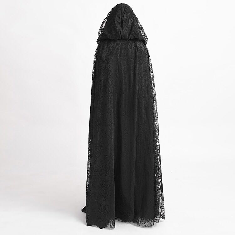 Medeltida kappa huva kvinnor vintage gotisk cape rock lång trench overcoat kvinnor halloween cosplay kostym spets kappa