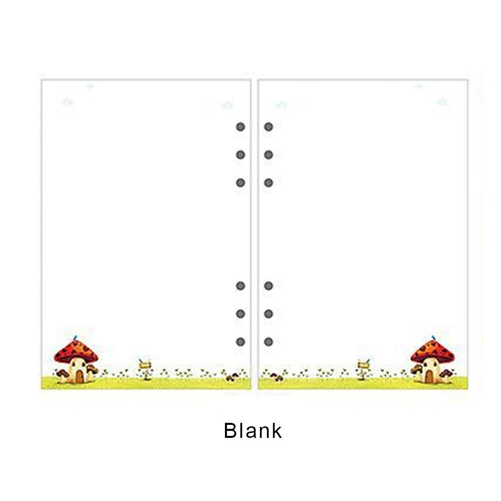 A5 personlige løsbladede notatbok-påfyllinger 6 hull ringer perm spiral dagbok planlegger indre innlegg månedlig ukentlig plan å gjøre liste: Blank / A5 størrelse 140 x 120mm