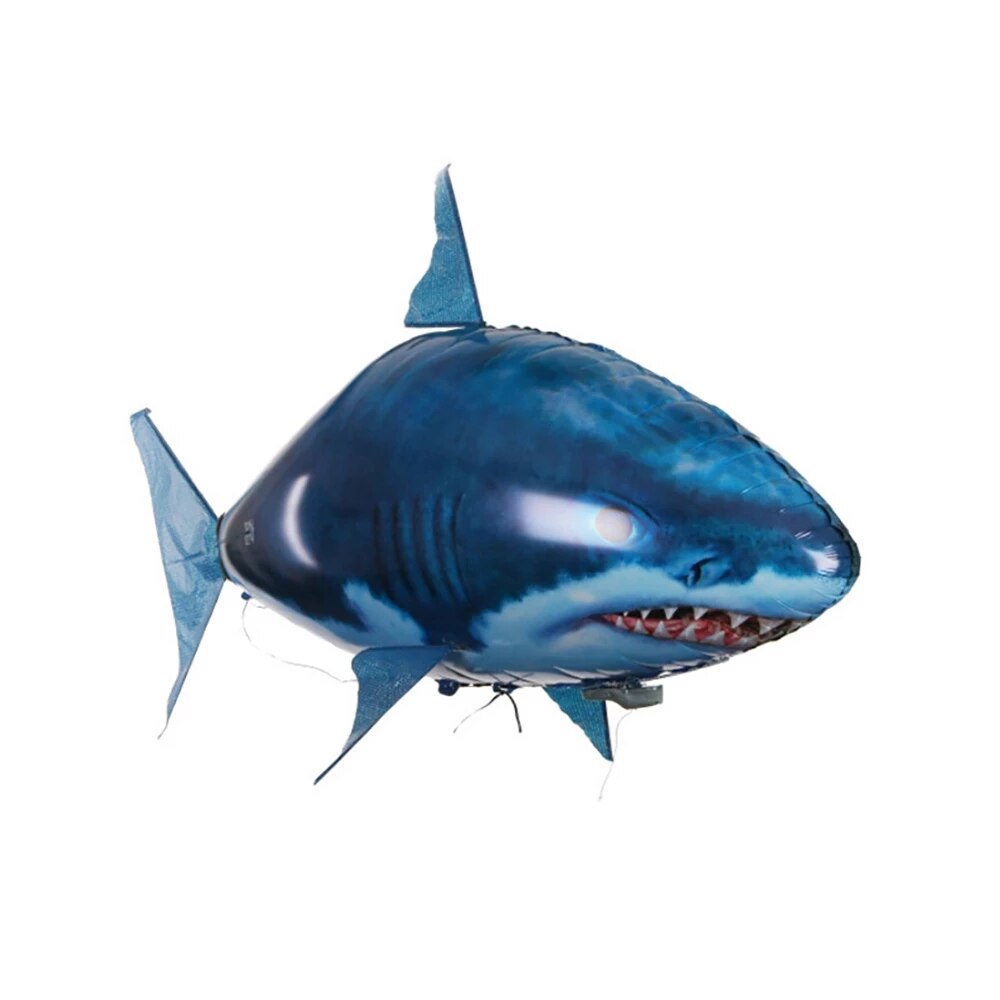 Toy Remote Control Air Swimmers Flying Shark And Clownfish Through The Room for Kids Children DIY Plastic Inflatable Balloon Toy: Air Swim  blue