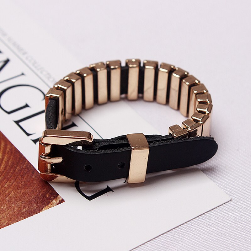 [XITAO] Europe Women Solid Color Metal PU Bracelets Female Accessories GWY1835