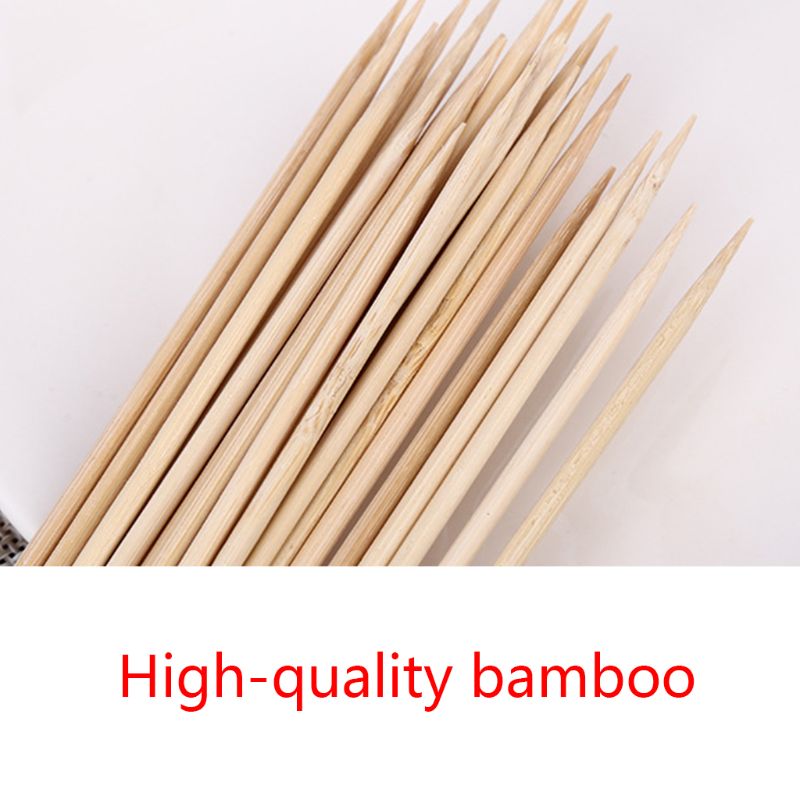 50 Uds de bambú pinchos barbacoa varillas de Kebab bufé comida desechables a barbacoa palos