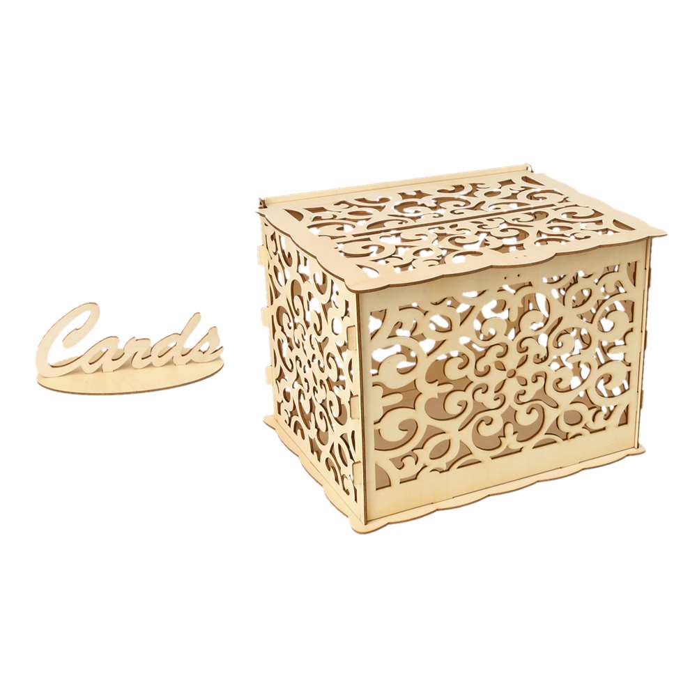 Wooden Wedding Card Boxes Wedding Supplies DIY Couple Deer Bird Flower: B